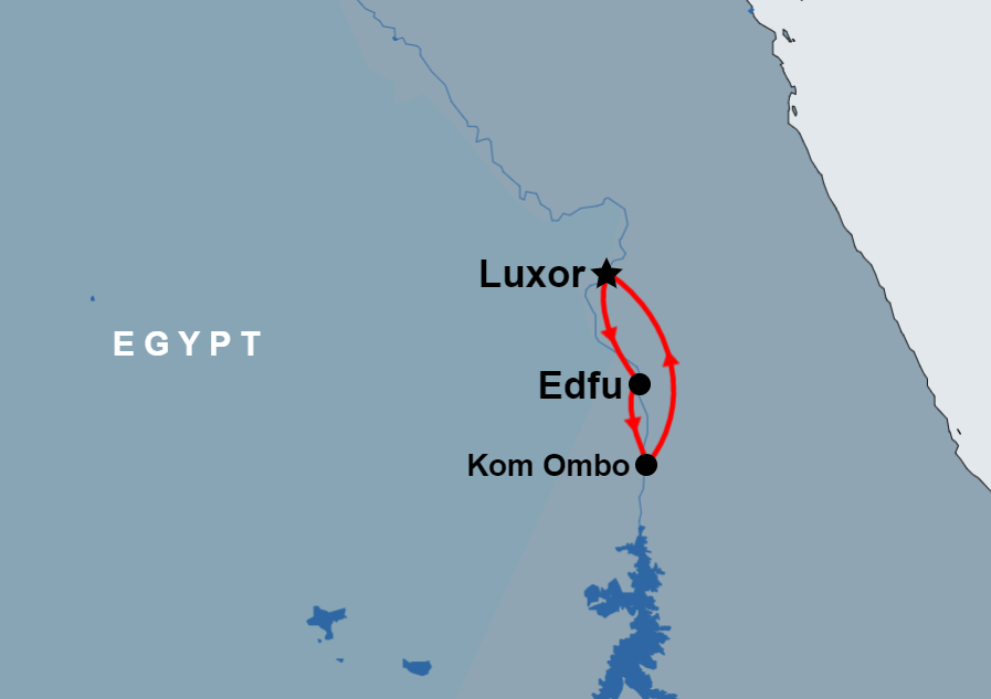 Day Tour to Edfu and Kom Ombo from Luxor map Day Tour to Edfu and Kom Ombo from Luxor map